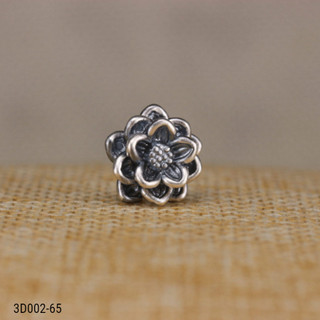 Hạt charm bạc kho đá phong thủy - charm bạc hoa sen bạc biểu tượng của sự thuần khiết sinh hóa hồn nhiên