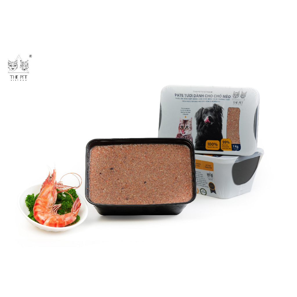 01Kg Pate Tươi Cho Chó Mèo Vị Tôm THEPETVN (Prawn)