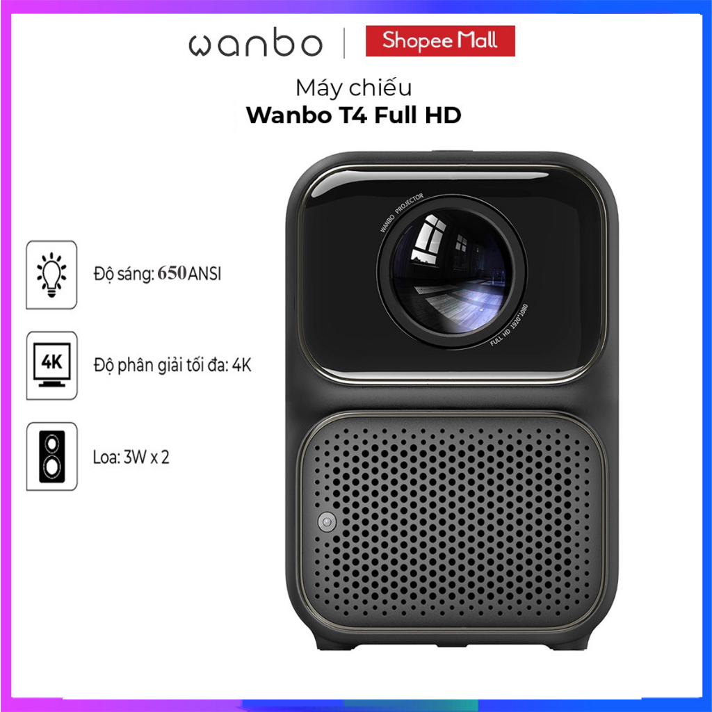 Máy chiếu Wanbo TT Model mới nhất 2023 Tích hợp HĐH Linux 1G+8G Full HD 1080p, tự động lấy nét