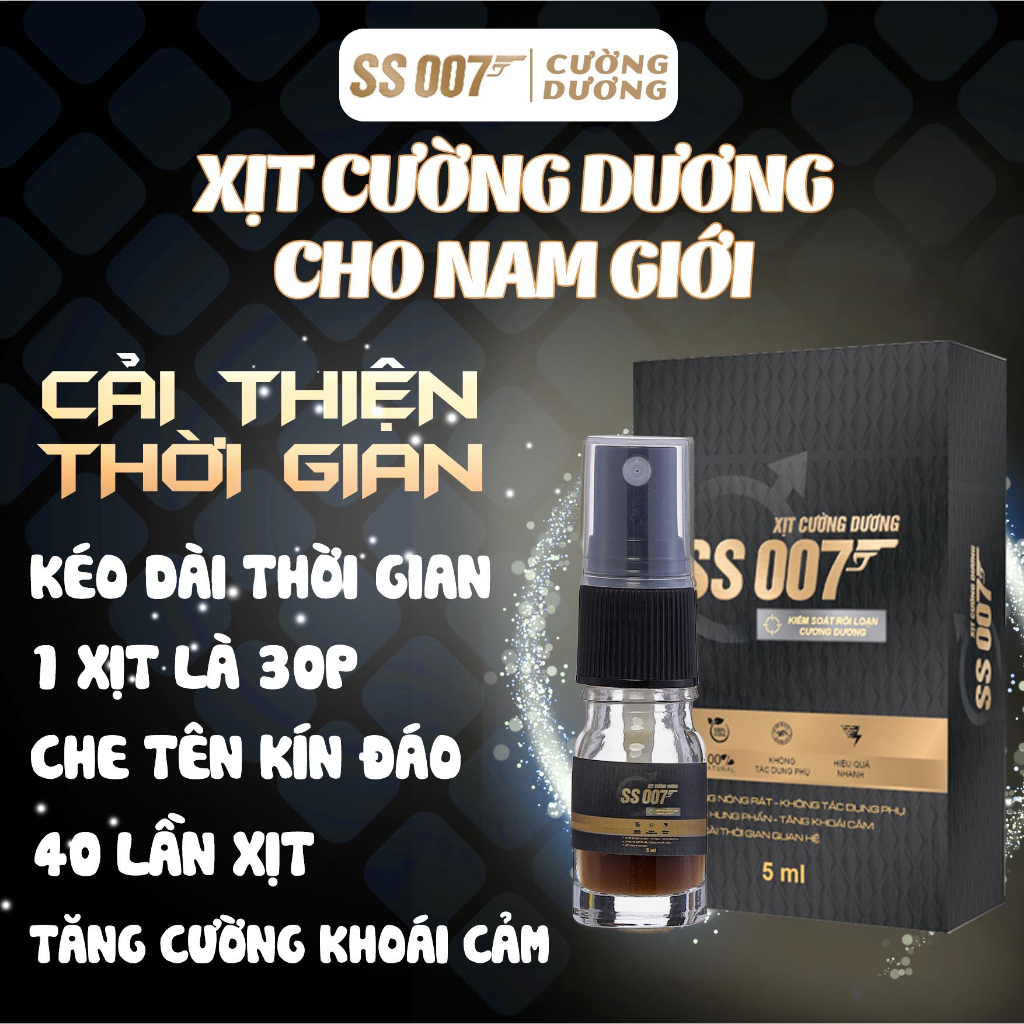 Tăng cường sinh lý nam giới Xịt SS007 chống xuất tinh sớm kéo dài thời gian quan hệ