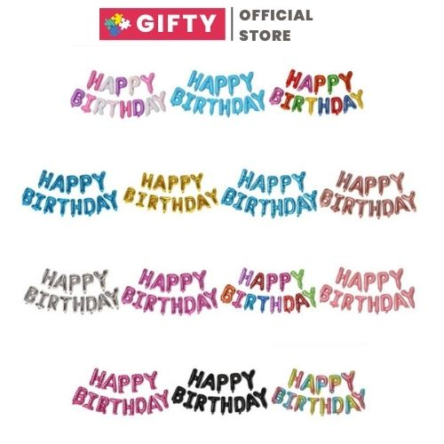 Bóng bay chữ Happy Birthday 15 màu