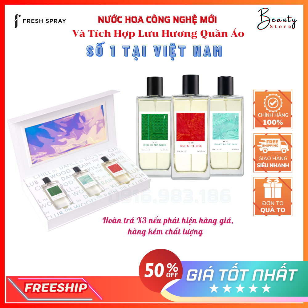 {GIÁ XỈ} Sét 3 Chai Nước Hoa F Fresh Spray GIL LÊ Tích Hợp Tính Năng Lưu Hương Trên Quần Áo - 100ml [ Auth ]