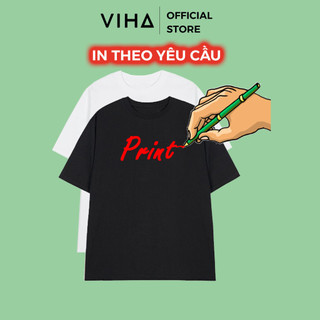 Áo thun in theo yêu cầu 2 mặt unisex vải cá sấu mè, in đồng phục có ngay