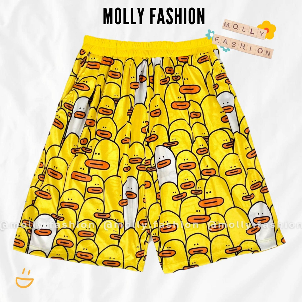 Quần Short hoạt hình Unisex DUCKS ❤️ Quần đùi nam nữ mặc nhà Freesize Molly Fashion