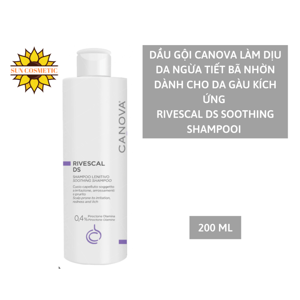 Dầu Gội Canova Làm Dịu Da Ngừa Tiết Bã Nhờn Dành Cho Da Gàu Kích Ứng Rivescal DS Soothing ShampooI 200ml