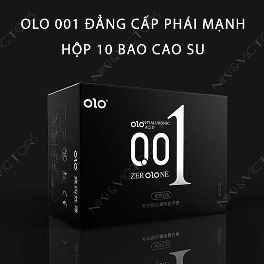 Bao Cao Su Olo Siêu Mỏng 001 Kéo Dài Thời Gian Quan Hệ, Nhiều Gel Bôi Trơn, Truyền Nhiệt - Hộp 10 Cái Có Che Tên Kín Đáo