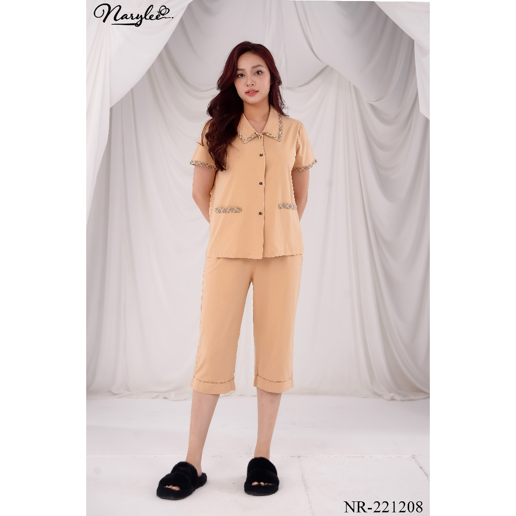 BỘ PYJAMA ÁO CỘC TAY QUẦN LỬNG CHẤT COTTON CAO CẤP NARYLEE NR-221208