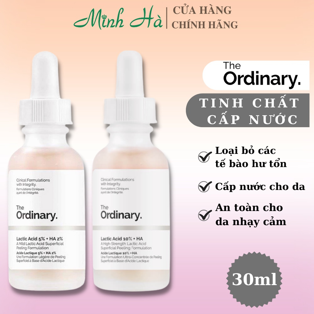 Serum tẩy tế bào chết sáng da, mờ thâm Lactic 5% Acid + HA The Ordinary 30ml (hn)