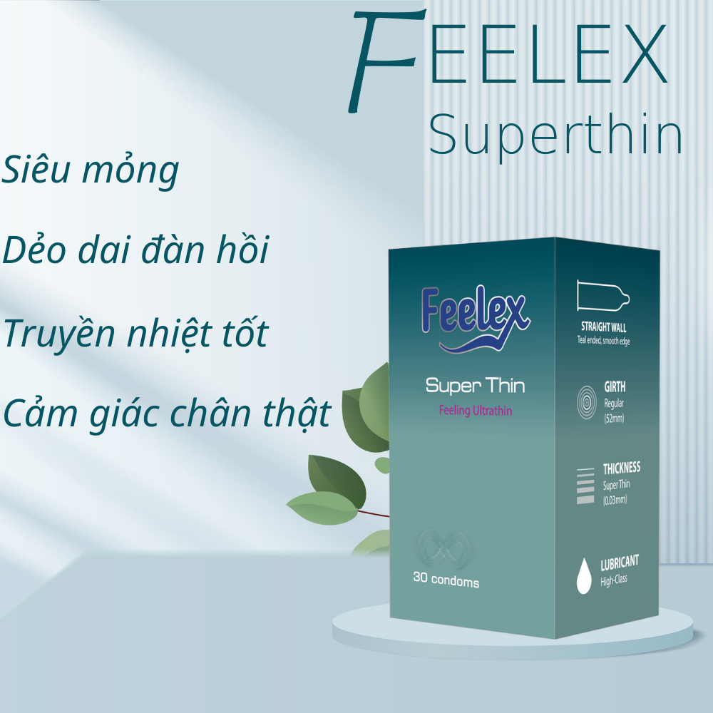 Bao cao su Feelex superthin hộp 30 bcs