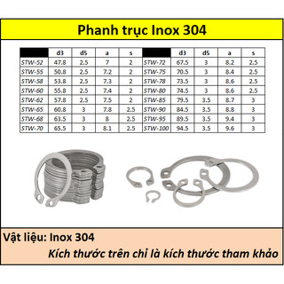 Phanh trục inox 304 3 (2.7) - 48 (44.5)