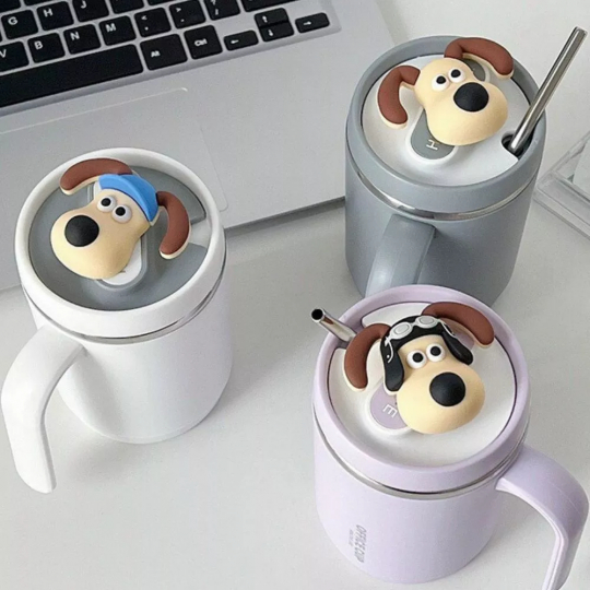 LY NẮP ĐẦU THÚ KÈM ỐNG HÚT