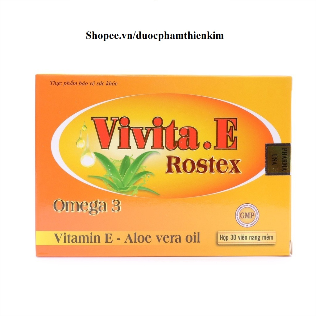 Viên uống đẹp da vitamin E vivita E  giúp sáng da, mờ nám, cấp ẩm - Hộp 30 viên  hỗ trợ giảm lão hóa da