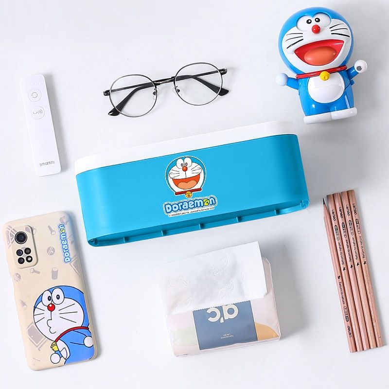 Hộp nhựa đựng đồ gia đình có nắp hoạ tiết Doraemon kích thước 24-13-8.5cm (N01428)