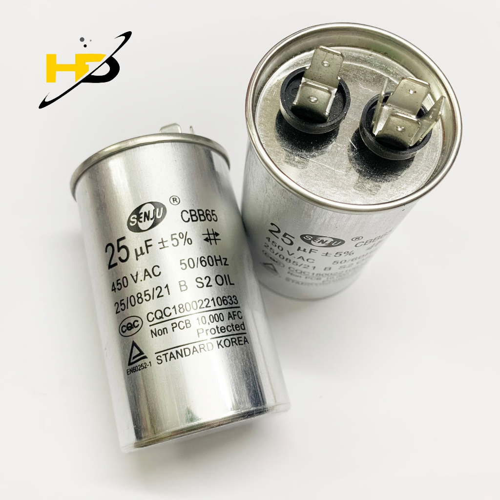 Tụ Khởi Động Điều Hòa CBB65 450VAC SenJu Các Loại 25uF, 30uF, 35uF, 40uF, 45uF, 50uF, 60uF