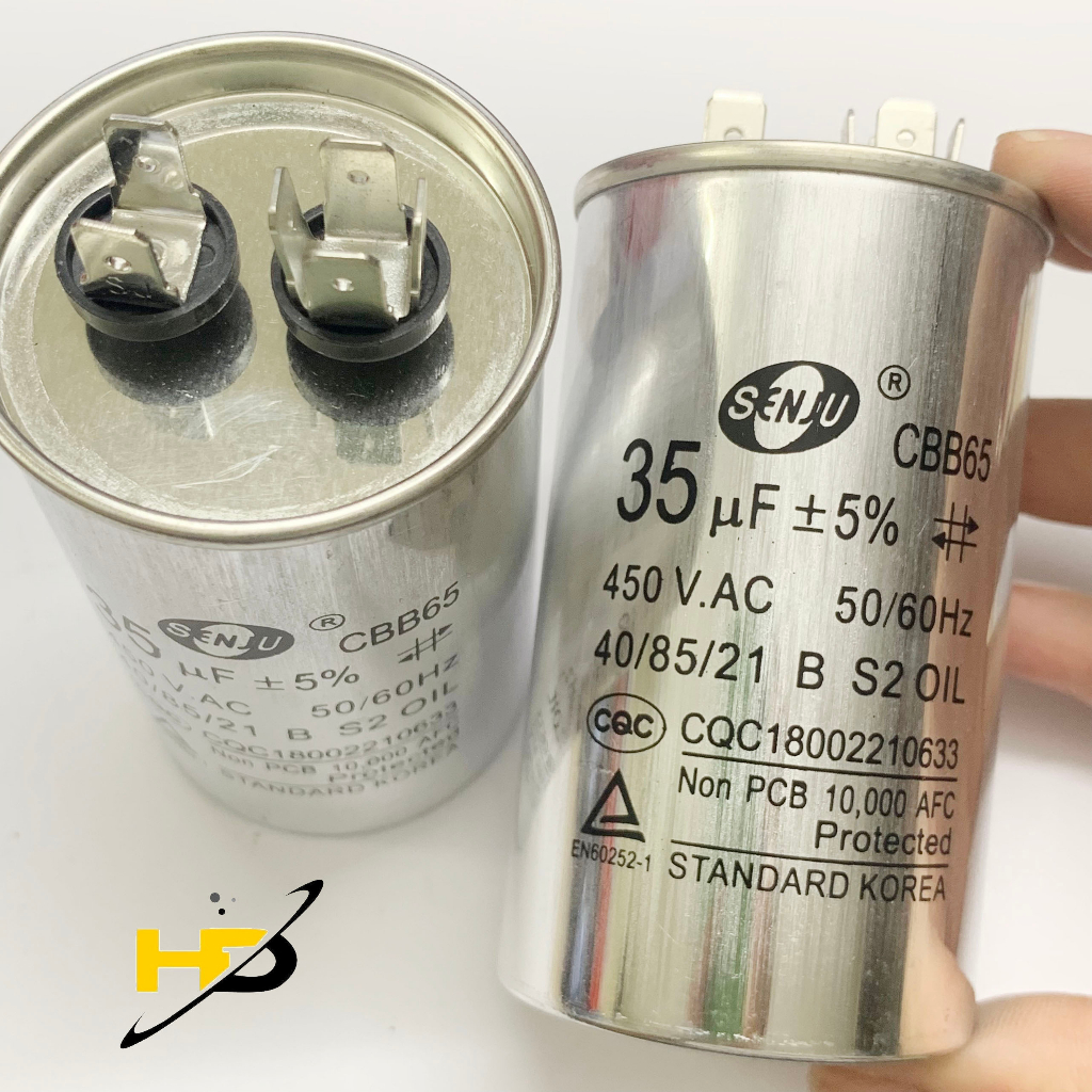 Tụ Khởi Động Điều Hòa CBB65 450VAC SenJu Các Loại 25uF, 30uF, 35uF, 40uF, 45uF, 50uF, 60uF
