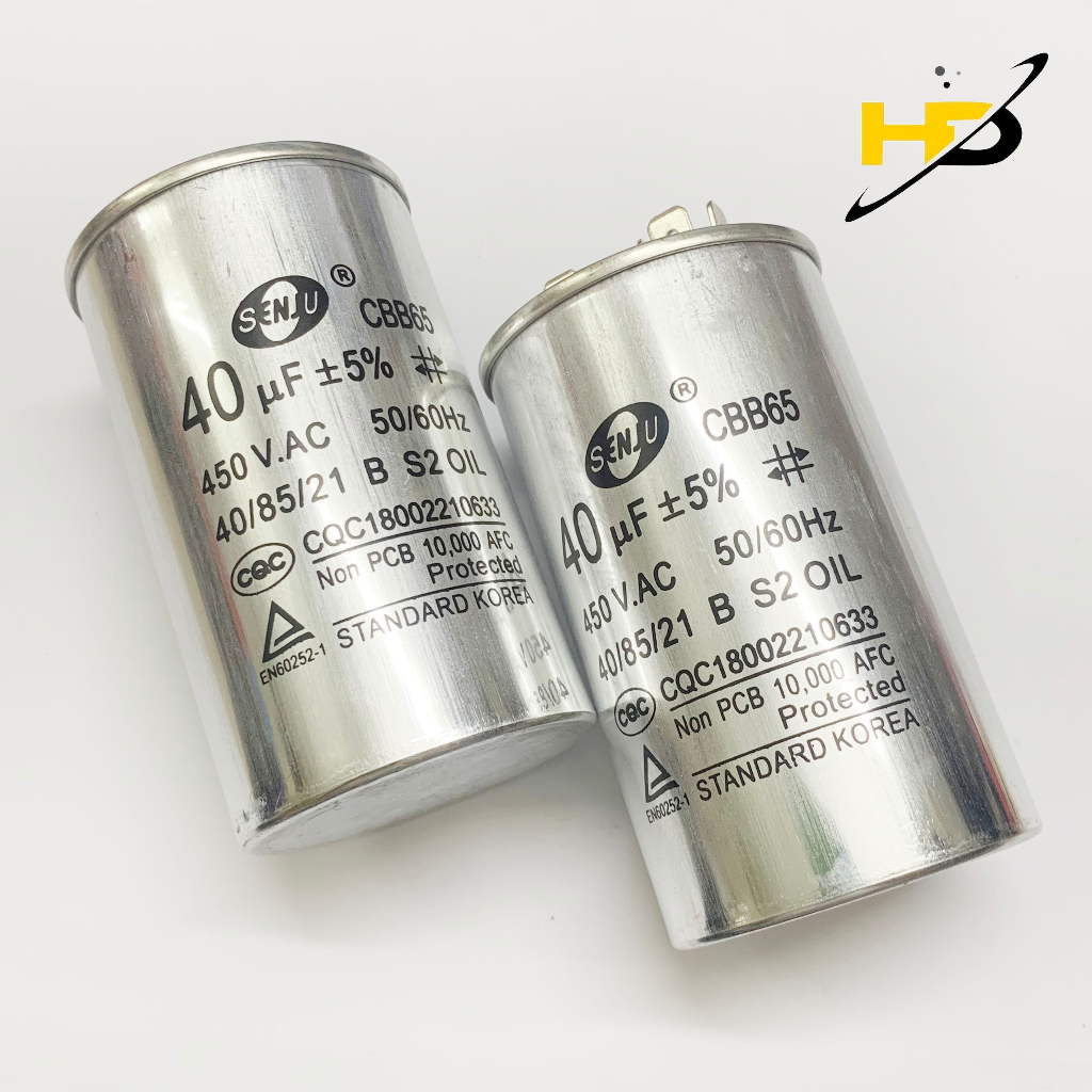Tụ Khởi Động Điều Hòa CBB65 450VAC SenJu Các Loại 25uF, 30uF, 35uF, 40uF, 45uF, 50uF, 60uF