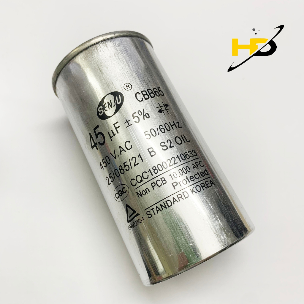 Tụ Khởi Động Điều Hòa CBB65 450VAC SenJu Các Loại 25uF, 30uF, 35uF, 40uF, 45uF, 50uF, 60uF