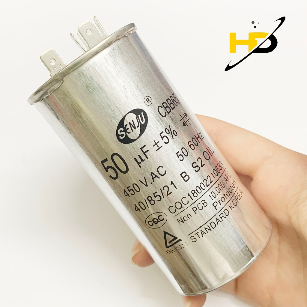 Tụ Khởi Động Điều Hòa CBB65 450VAC SenJu Các Loại 25uF, 30uF, 35uF, 40uF, 45uF, 50uF, 60uF