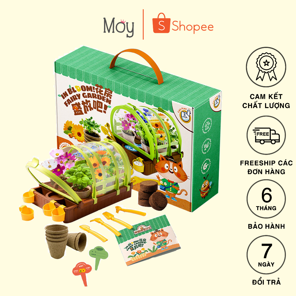 Bộ Khu Vườn Cổ Tích Trồng Cây Trồng Hoa Tưới Nước Tự Động  Cho Bé Trai Bé Gái - Shop Đồ Chơi Trẻ Em Moy Kids