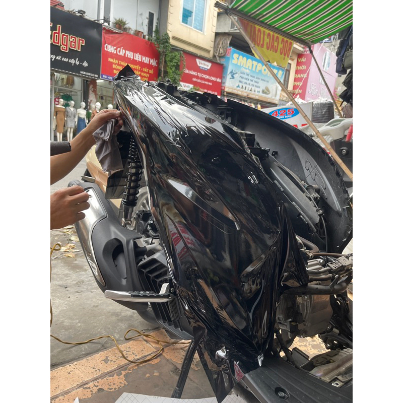 Decal màu đen bóng cao cấp, Decal dán xe máy ô tô