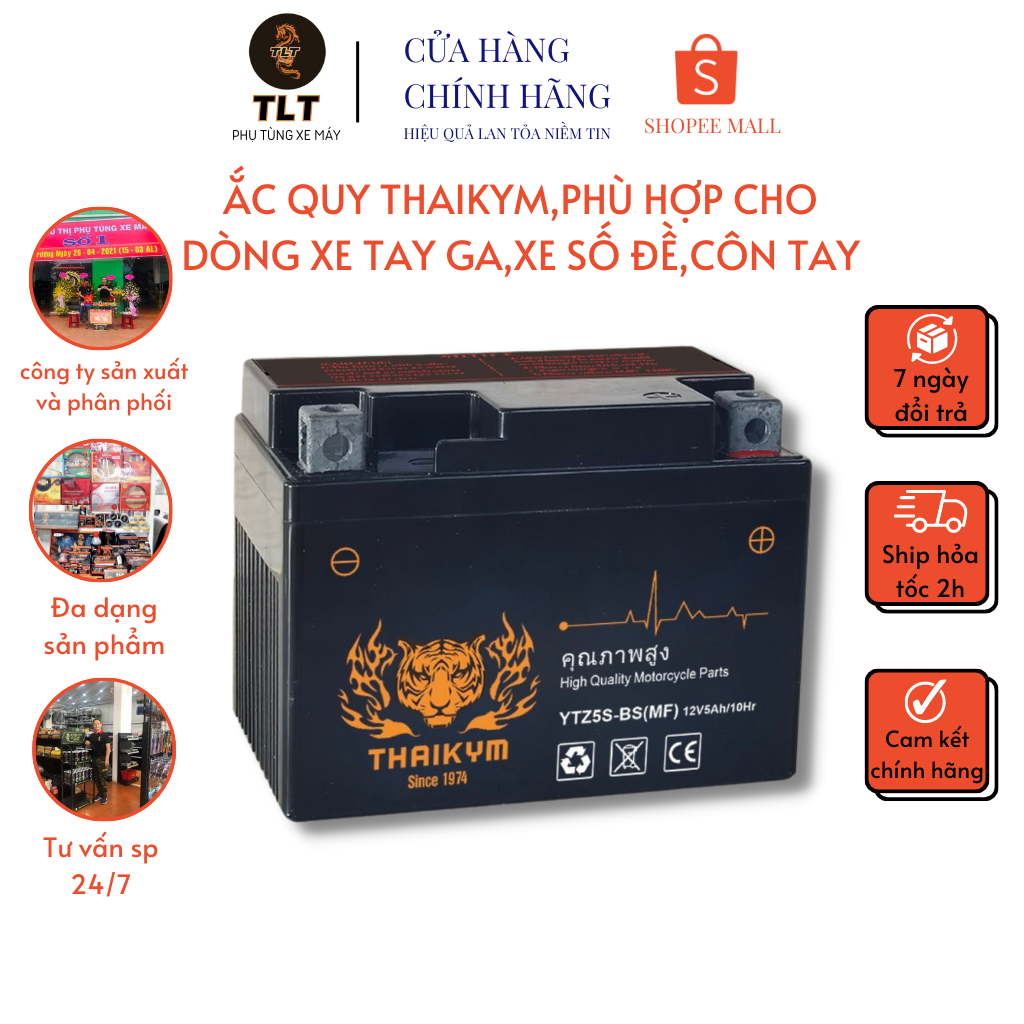 Ắc quy khô TLT 6AH/12V sản xuất tại Thái Lan bảo hành 12 tháng