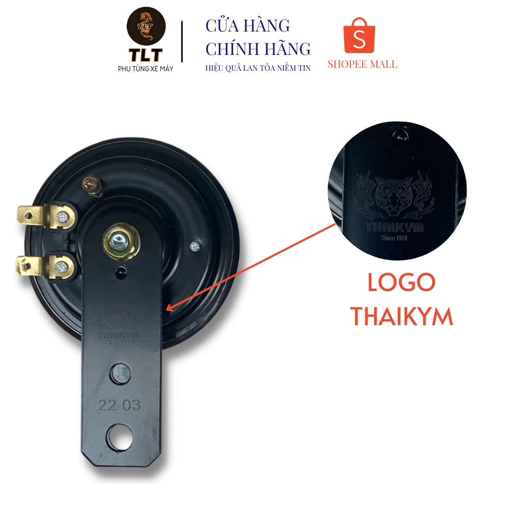 Còi đĩa,còi xe máy THAIKYM chính hãng âm lượng 110DB độ bền cao sản xuất tại Thái Lan bảo hành 12 tháng