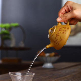 Ấm Tử Sa Nghi Hưng Thạch Biều 130 ml (Hoàng Kim Đoạn Nê, Nghệ Nhân Yên Tân Phụng)