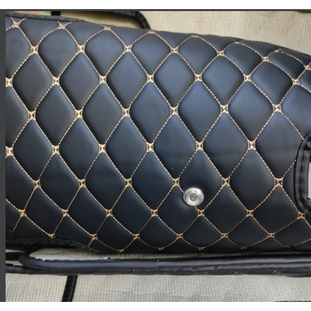 [5D- không rối]Thảm lót sàn ô tô 5D Hyundai Santafe 2021 thảm da 1 chỉ kem không rối