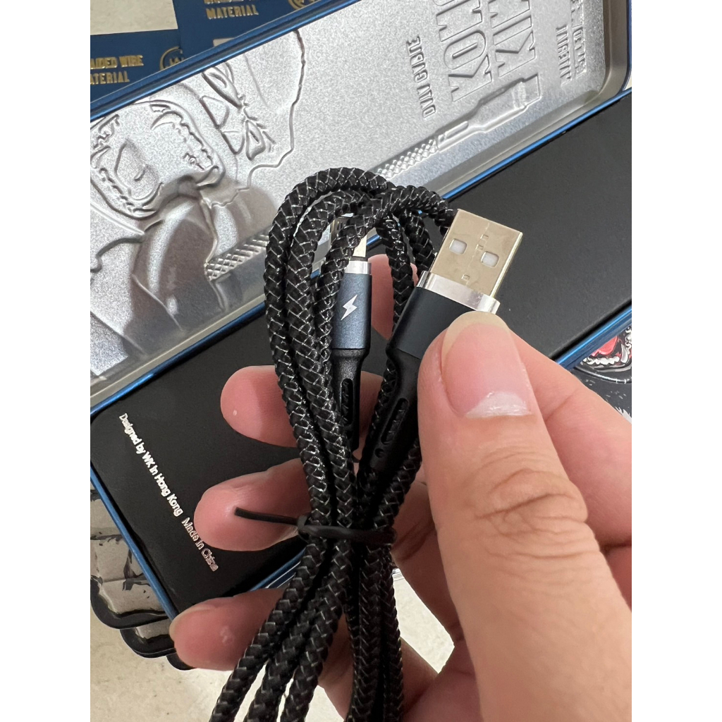 Cáp sạc WK WDC-128 bọc dù siêu bền 2.4A. sạc siêu nhanh