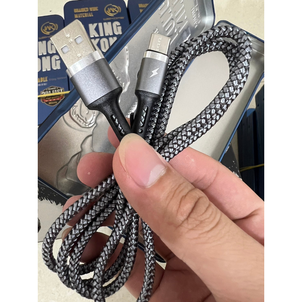 Cáp sạc WK WDC-128 bọc dù siêu bền 2.4A. sạc siêu nhanh