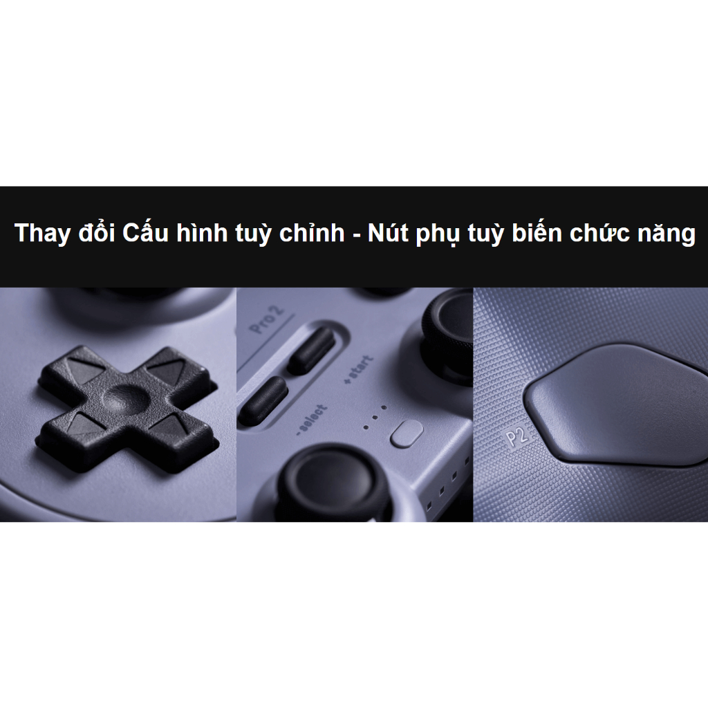 Tay cầm chơi game 8BitDo Pro 2 Wired Controller cho Nintendo Switch/Windows/Stem Deck