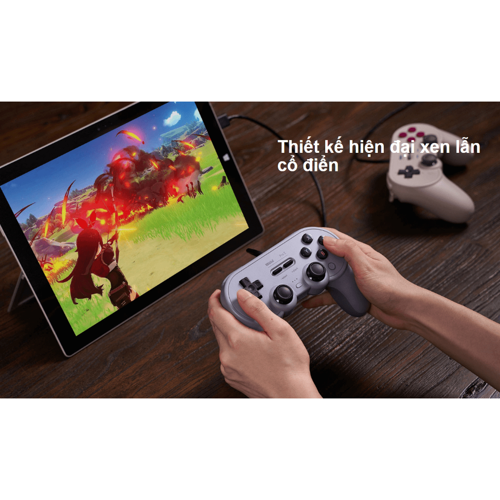 Tay cầm chơi game 8BitDo Pro 2 Wired Controller cho Nintendo Switch/Windows/Stem Deck