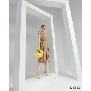 Váy cộc tay xếp ly eo thắt đai D.CHIC MS: 2813264