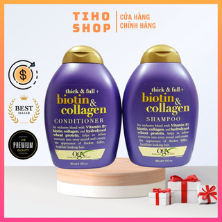 Dầu gội dầu xả Biotin collagen chai 385ml Ogx USA