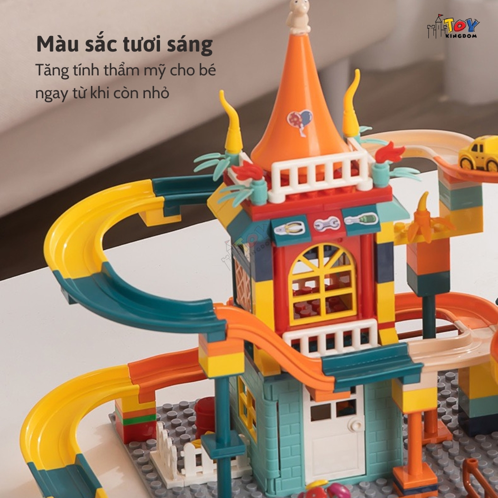 Đồ Chơi Xếp Hình Đường Ray Ô tô Kết Hợp Vòng Xoay Woa Toys