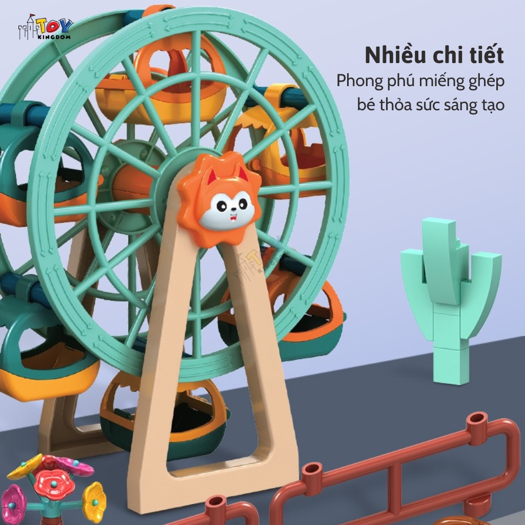 Đồ Chơi Xếp Hình Đường Ray Ô tô Kết Hợp Vòng Xoay Woa Toys