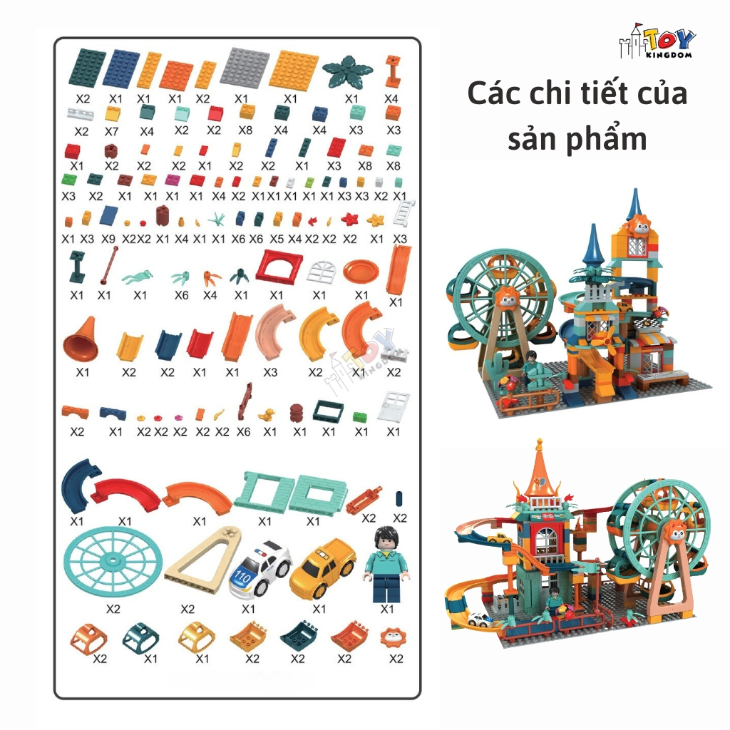 Đồ Chơi Xếp Hình Đường Ray Ô tô Kết Hợp Vòng Xoay Woa Toys
