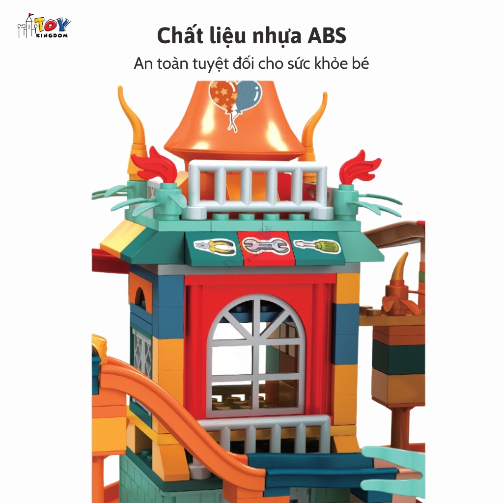 Đồ Chơi Xếp Hình Đường Ray Ô tô Kết Hợp Vòng Xoay Woa Toys