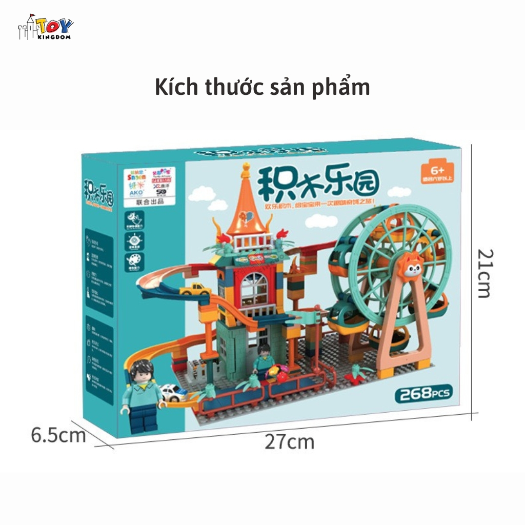 Đồ Chơi Xếp Hình Đường Ray Ô tô Kết Hợp Vòng Xoay Woa Toys