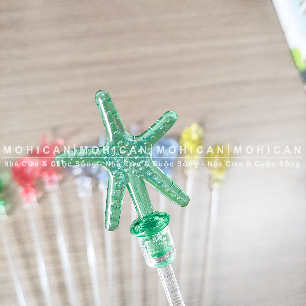 Thìa nhựa khuấy Fataco hình hải sản ốc ngộ nghĩnh  dễ thương dài 23cm, cây khuấy trang trí FATN-KHUAYOC23