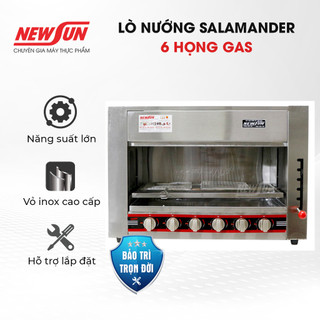 Lò nướng không khói Salamander 6 Họng, lò nướng công nhiệp bằng Gas NEWSUN hàng chính hãng