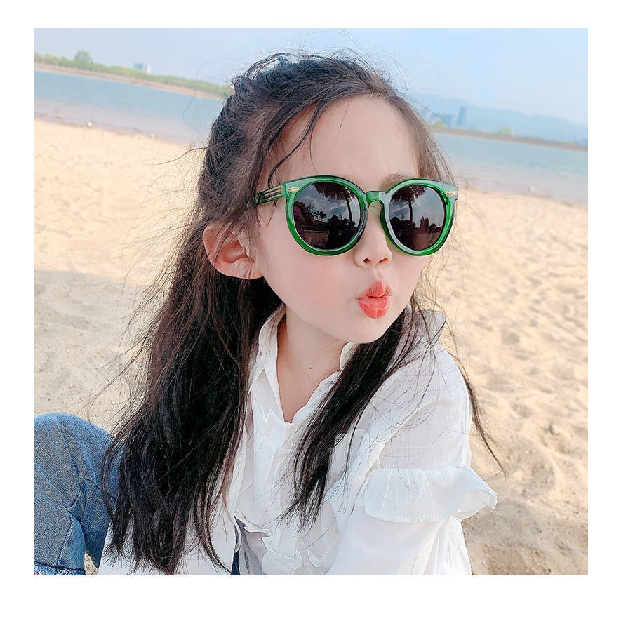 Kính râm trẻ em gọng tròn tráng gương chống tia UV400 nhiều màu