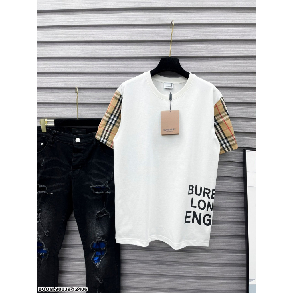Áo thun tay lỡ chữ hông tay kẻ siêu hot - Áo phông Unisex nam nữ kiểu hàn quốc vải cotton HARIQUEENFASHION