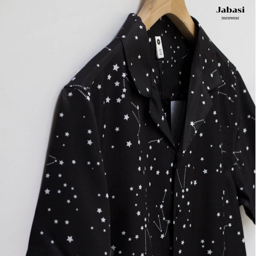 Áo mi ngắn tay hoạ tiết Jabasi mã 202 thời trang chất liệu cotton mặc thoáng mát