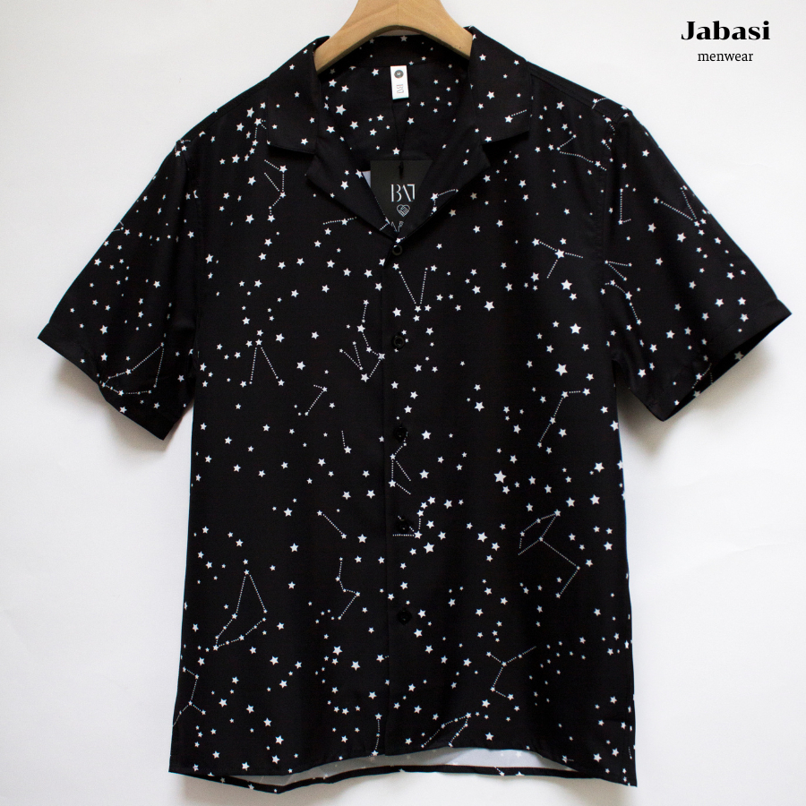 Áo mi ngắn tay hoạ tiết Jabasi mã 202 thời trang chất liệu cotton mặc thoáng mát