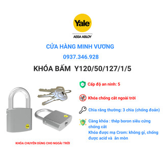 Khóa bấm YALE Y120 chìa thường chuyên ngoài trời