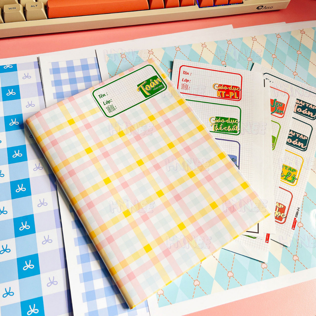Giấy Bao Tập Pastel Caro Xinh Xắn - Giấy Bao Vở Học Sinh A5, Tập Sinh Viên - HYNEE