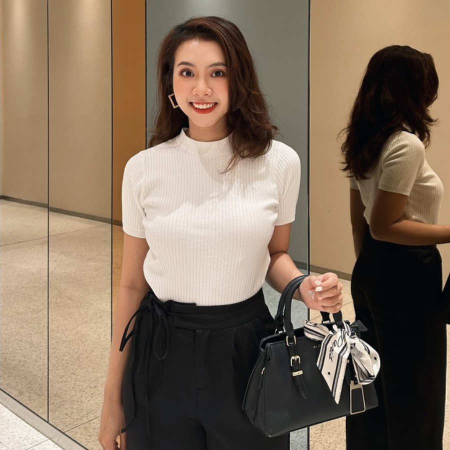 Áo len tăm cổ tròn Quảng Châu