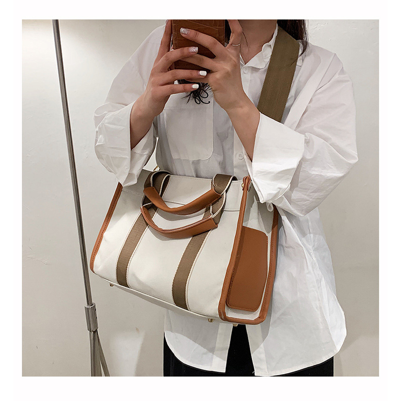 Túi Nữ 2 sọc Basic chất canvas dày dặn- cầm tay- đeo chéo tiện lợi - xinh xắn #VL60