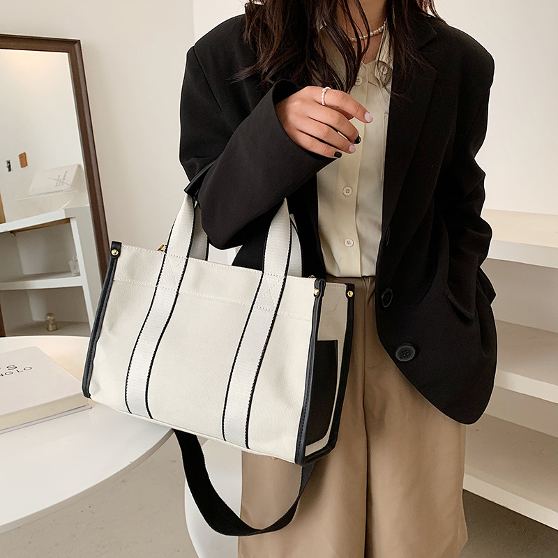 Túi Nữ 2 sọc Basic chất canvas dày dặn- cầm tay- đeo chéo tiện lợi - xinh xắn #VL60